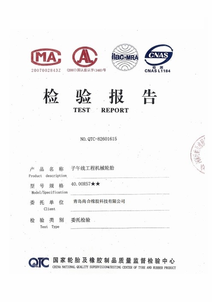 China Qingdao Shanghe Rubber Technology Co., Ltd Certificaten